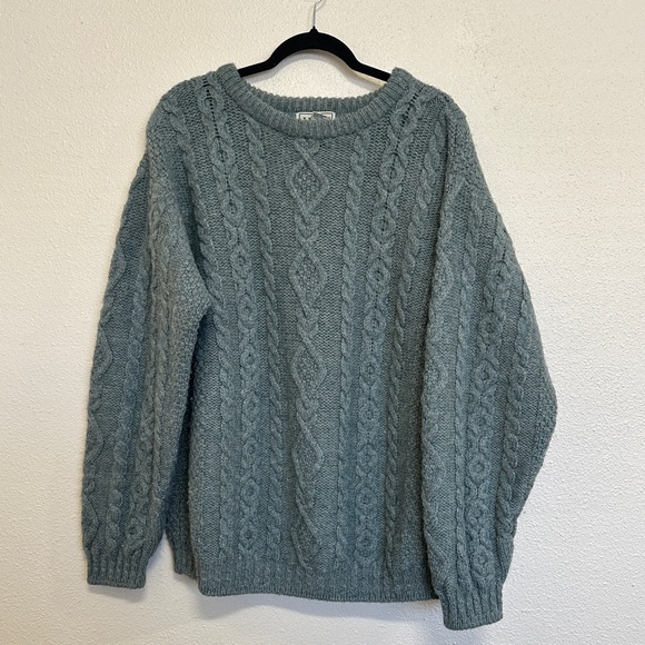 L.L. Bean Other - LL Bean vintage wool fisherman sweater Large Men’s tall Irish knit